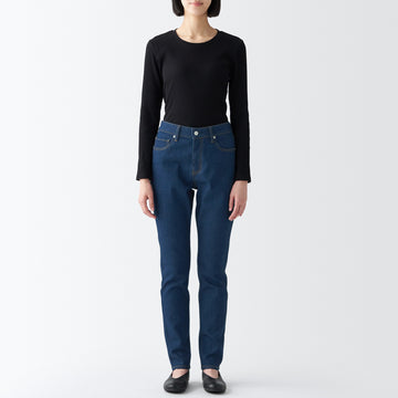 Women's Stretch Denim Slim Pants Blue MUJI