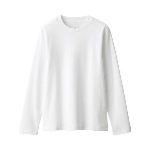 Women's Interlock Knit Crew Neck Long Sleeve T-Shirt White MUJI