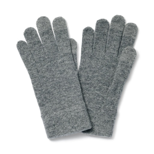 Wool Blend Touchscreen Gloves Gray MUJI
