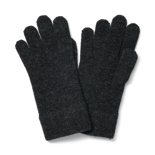 Wool Blend Touchscreen Gloves Charcoal Gray MUJI