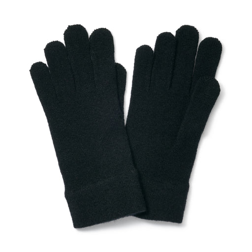 Wool Blend Touchscreen Gloves Black MUJI