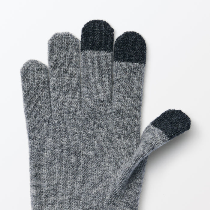 Wool Touchscreen Blend Accessories Winter USA Gloves Bicolor | | MUJI