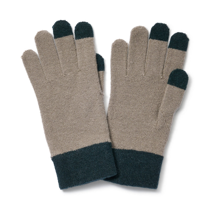 muji touchscreen handschuhe Wool Blend Touchscreen Bicolor Gloves