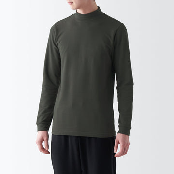 Men's Warm Cotton High Neck Long Sleeve T-Shirt MUJI