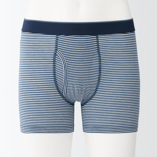 Men's Smooth Front Open Striped Boxer Brief MUJI