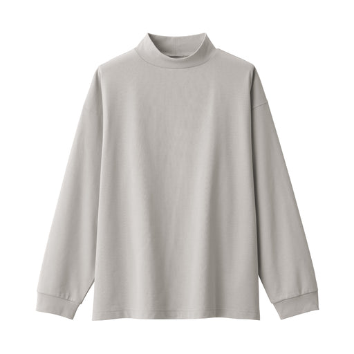 LABO Unisex Jersey Mock Neck Long Sleeve T-Shirt Gray MUJI