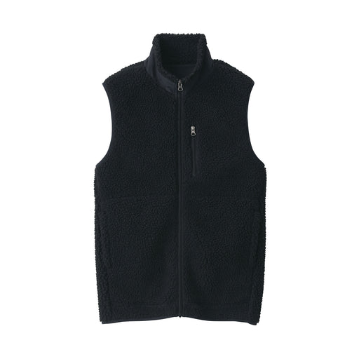 Men's Boa Fleece Vest Black MUJI