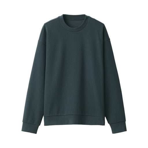 Men's Double Knitted Sweatshirt Dark Green MUJI