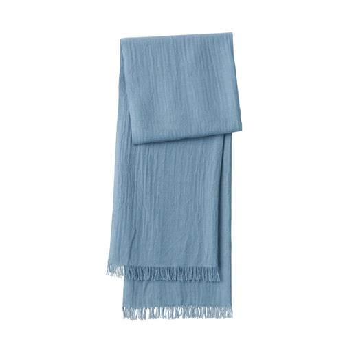 Recycled Polyester Blend Stole Blue MUJI