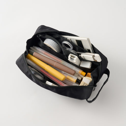 Nylon Pen Case with Handle - Black MUJI