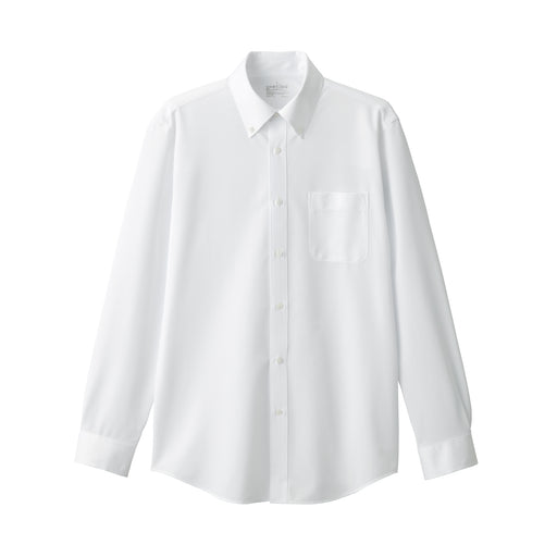 Men's Non-Iron Jersey Button Down Shirt White MUJI