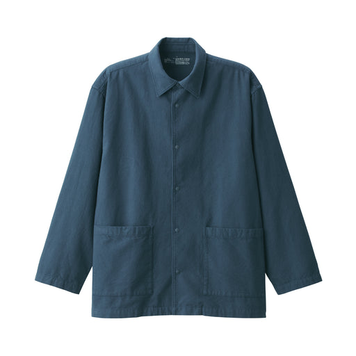 Men's Double-Brushed Flannel Shirt Jacket Smoky Blue MUJI
