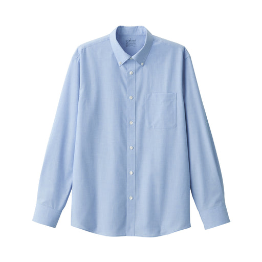 Men's Wrinkle-Resistant Button Down Shirt Light Blue MUJI