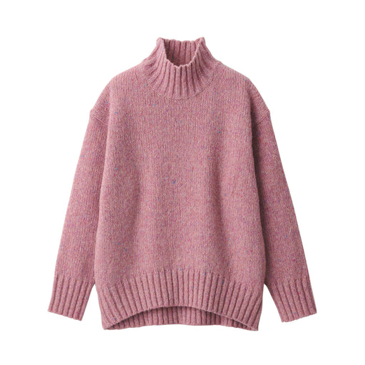Women's Yak-Wool Mix Mock Neck Sweater Pink MUJI