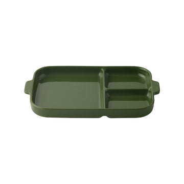 Stoneware Divided Plate - Green MUJI