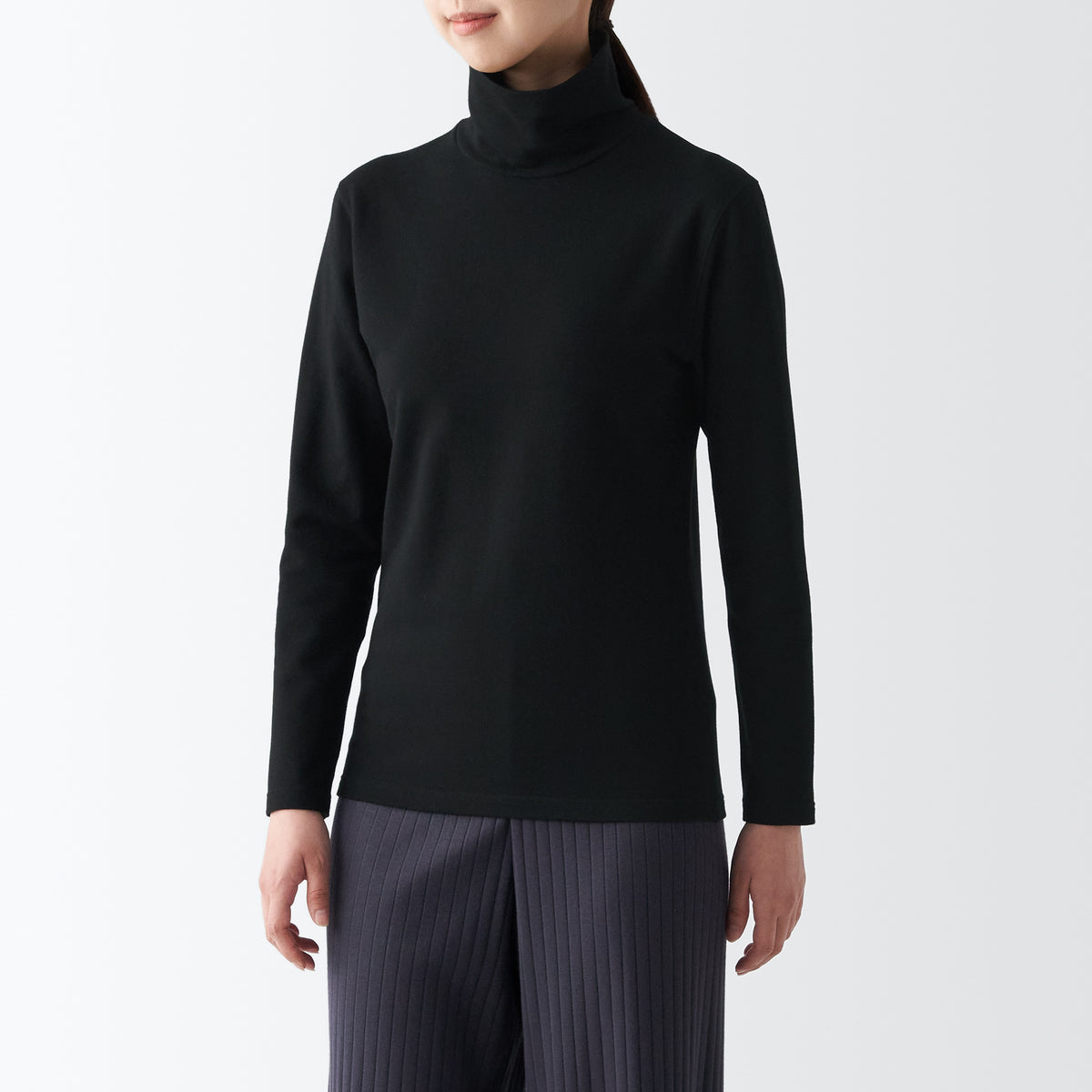 | MUJI Neck Thick Warm Turtle Cotton T-Shirt Women\'s Long Winter USA Innerwear | Sleeve