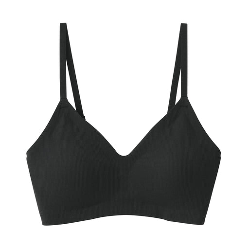 Women's Soft on Skin Ribbed Bra Black MUJI
