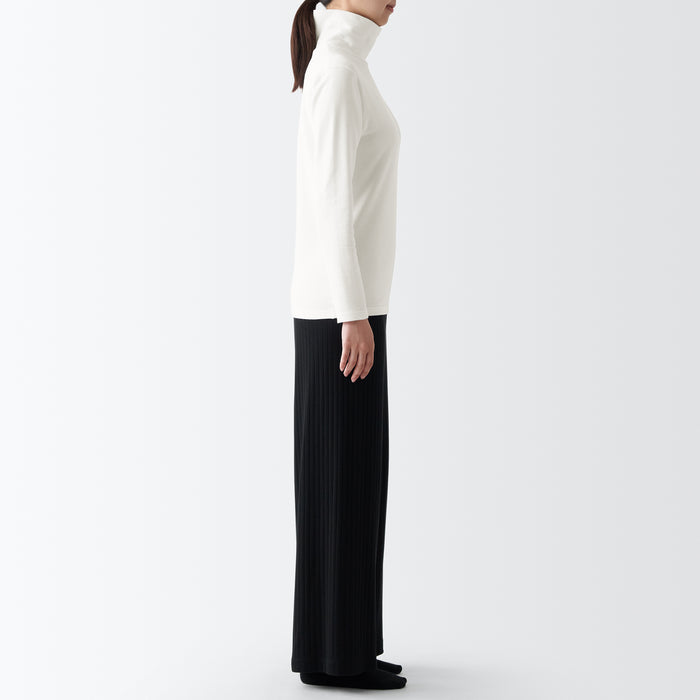 Sleeve Neck Winter | Turtle | Warm Innerwear Thick T-Shirt Long USA Women\'s MUJI Cotton