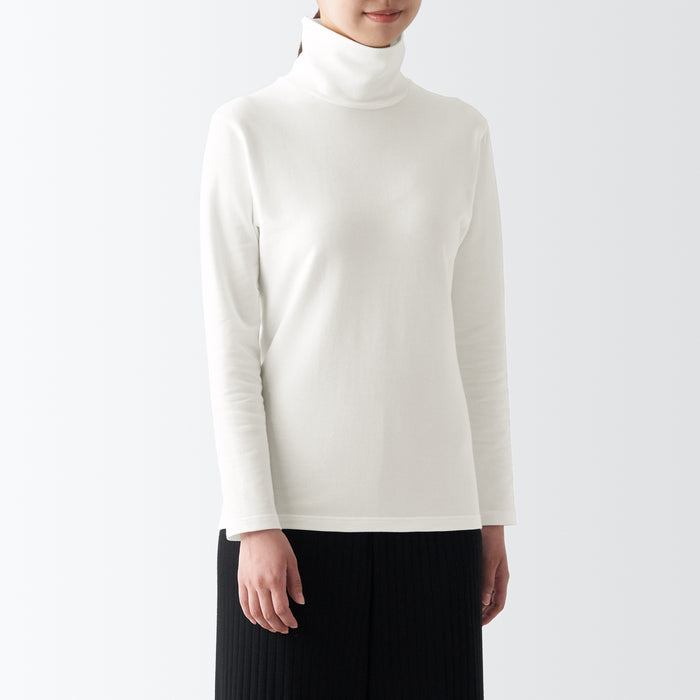 | Neck Sleeve Innerwear Cotton Winter Long | USA T-Shirt Thick Women\'s MUJI Turtle Warm