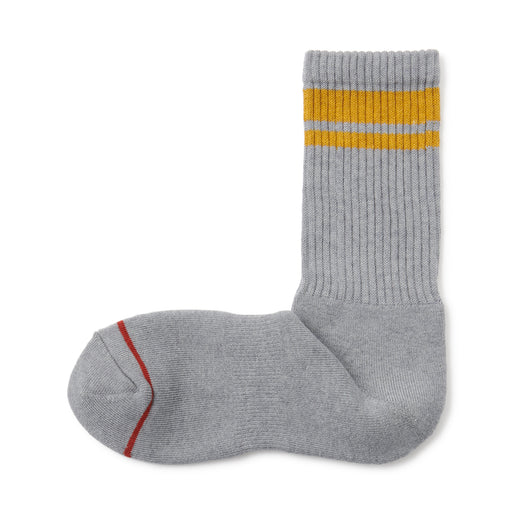 Warm Pile Cotton Patterned Socks Mustard Pattern MUJI
