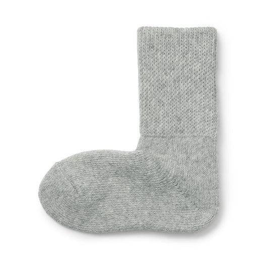Loose Top Yak Wool Blend Cozy Socks Light Gray MUJI