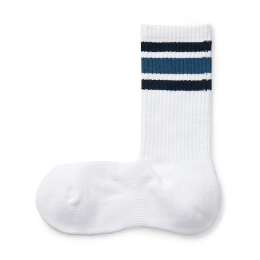 Right Angle Pile Striped Socks Blue Pattern MUJI