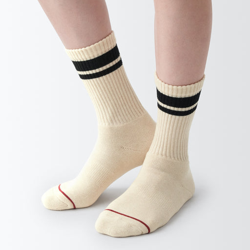 Warm Pile Cotton Stripe Socks MUJI