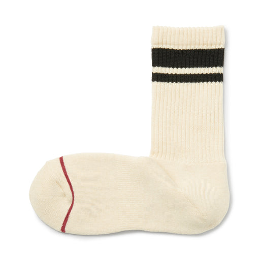 Warm Pile Cotton Stripe Socks Ivory Stripe MUJI