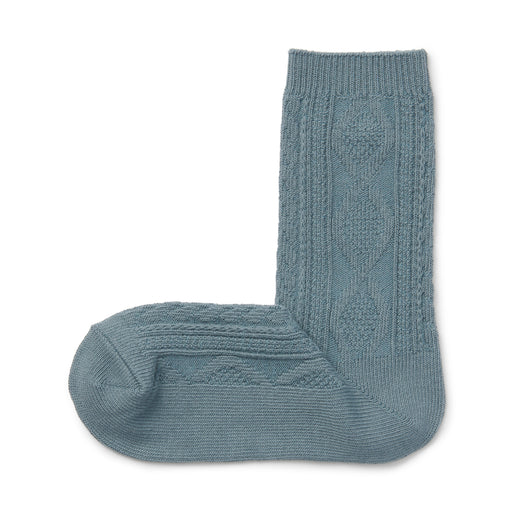 Right Angle Loose Top Socks Aqua Blue MUJI