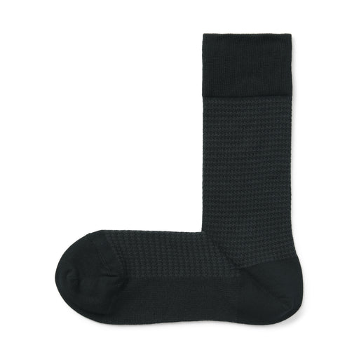 Right Angle Socks - Houndstooth Pattern Black Pattern MUJI