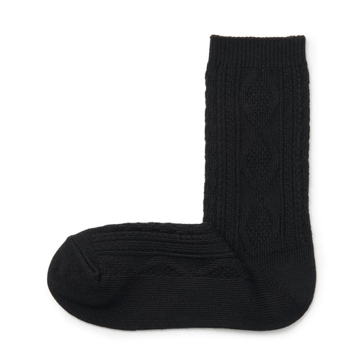 Right Angle Loose Top Socks Black MUJI