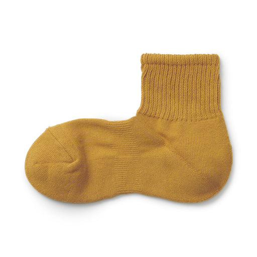 Right Angle Pile Short Socks Mustard MUJI
