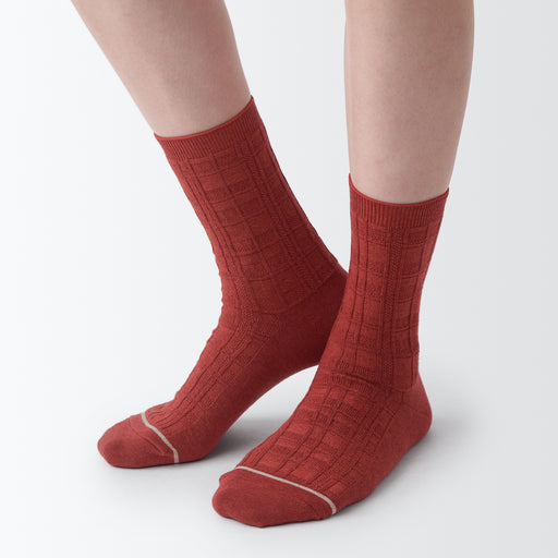Warm Pile Cotton Patterned Stitch Socks MUJI