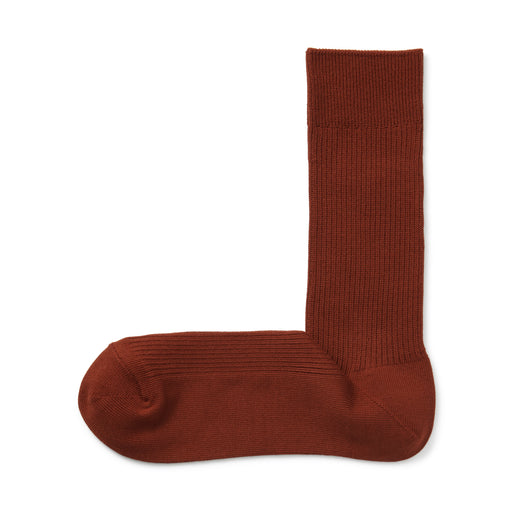 Right Angle Ribbed Socks Smoky Orange MUJI