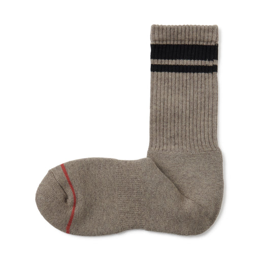 Warm Pile Cotton Patterned Socks Black Pattern MUJI