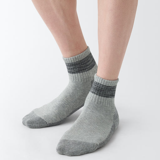 Right Angle Pile Short Socks - Pattern MUJI