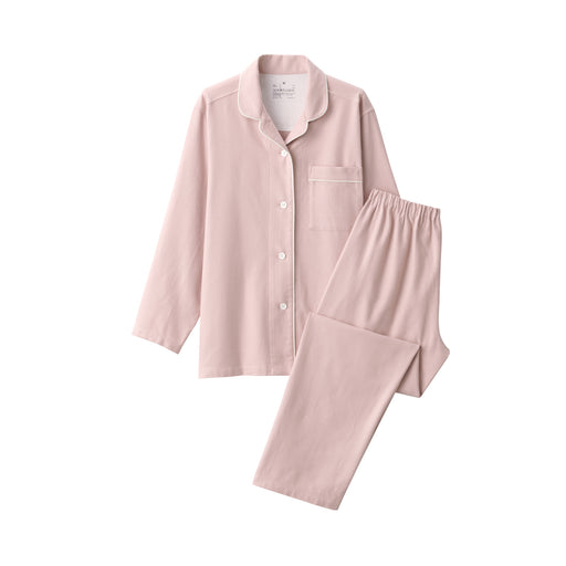 Women's Side Seamless Flannel Pajamas Pink MUJI