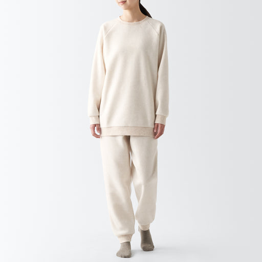 Women's Smooth Fleece Loungewear Set Ivory MUJI