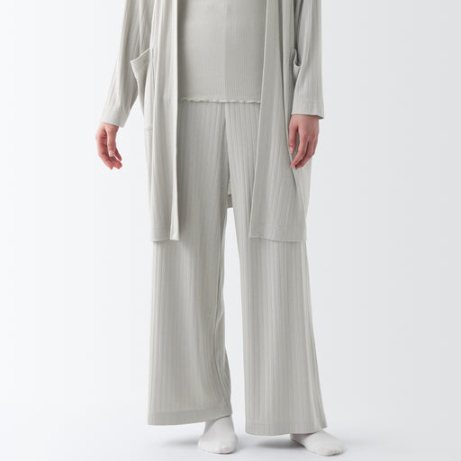 Women's Wide Ribbed Long Pants MUJI