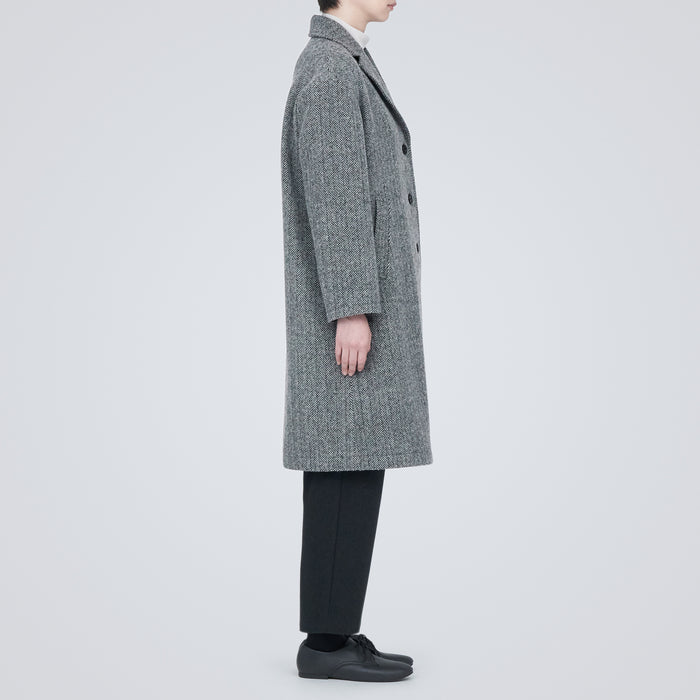 Women's Recycled Wool Blend Chester Coat - Gray Pattern