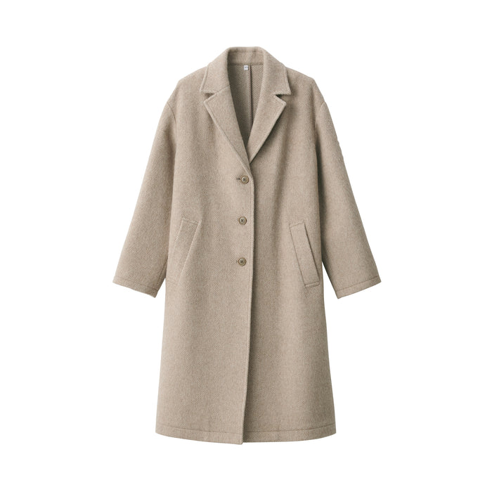 Women's Recycled Wool Blend Chester Coat - Light Beige