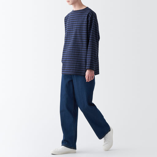 Men's Denim Wide Pants Blue (30 Inch / 76 cm) MUJI