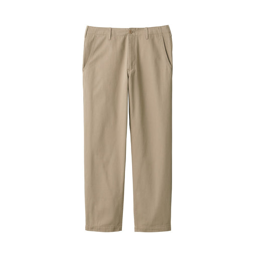 Men's Slub Yarn Chino Regular Pants (L30") Light Beige MUJI