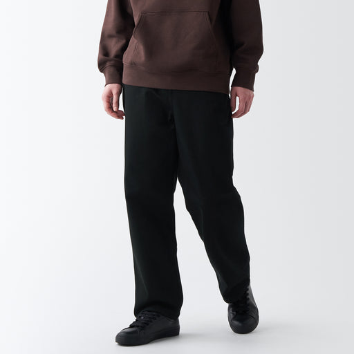 Men's Denim Wide Pants Black (30 Inch / 76 cm) MUJI