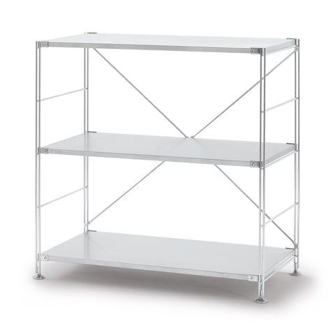 SUS Small Wide Shelving Unit - Stainless Steel | Shelves | MUJI USA