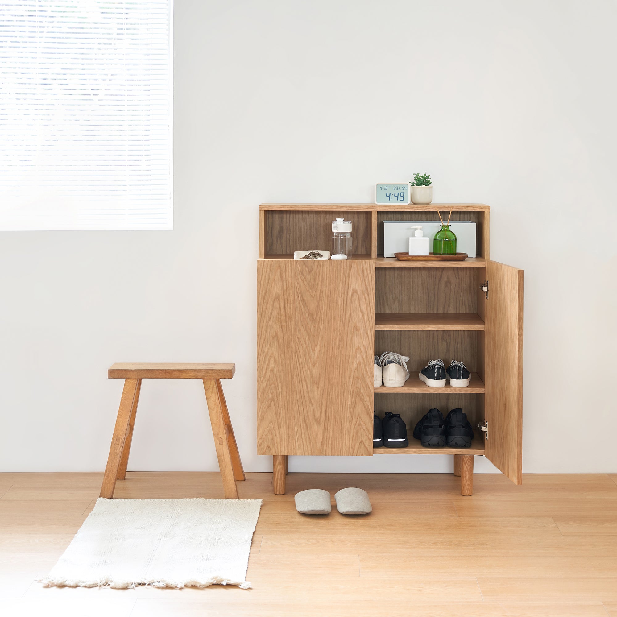 HD] Oak Shoe Cabinet | Storage Furniture | MUJI USA