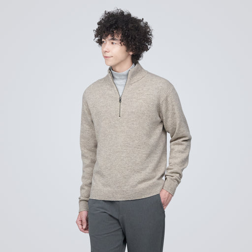 Men's Mid-Gauge Wool Zipped Sweater MUJI