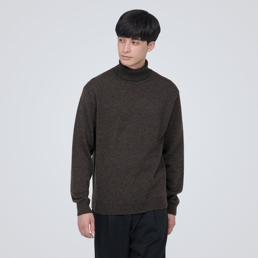 Men's Mid-Gauge Wool Turtle Neck Sweater MUJI