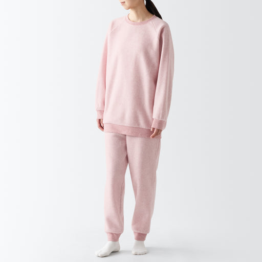 Women's Smooth Fleece Loungewear Set Light Pink MUJI