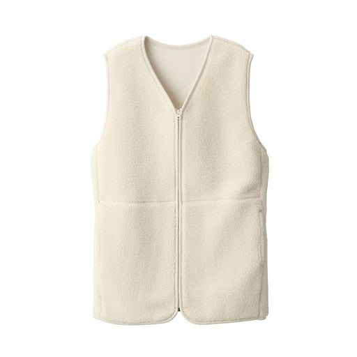 Women's Boa Fleece Vest Ivory MUJI